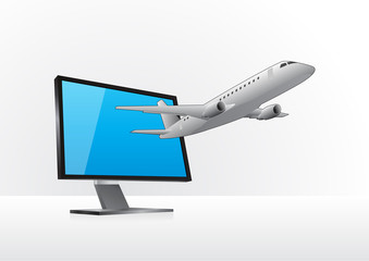 Obraz premium airplane and monitor