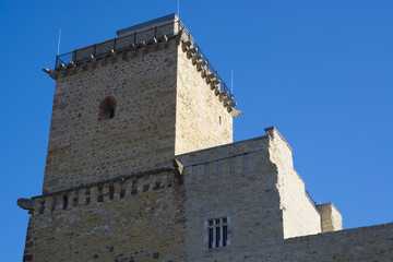 Main tower of Diosgyor fortress ruins in Hungary, day time