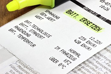 Ergebnisprotokoll eines Batterietests