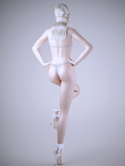 Sexy girl wearing a white bikini