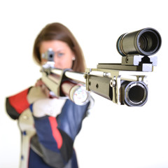 Woman training sport shooting 