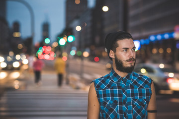 young handsome bearded hipster man