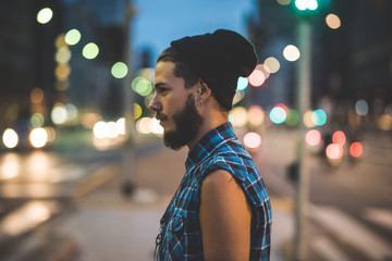 young handsome bearded hipster man