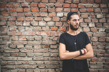 young handsome bearded hipster man