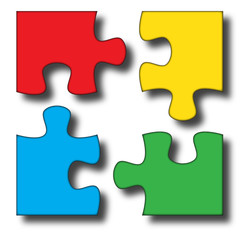 Logo puzzle colorato staccato