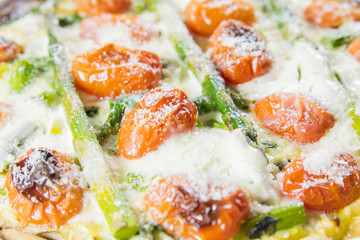 Asparagus and Cherry Tomatoes Quiche