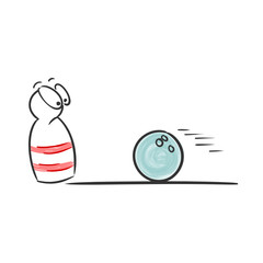 zeichnung bowling kugel und pin I