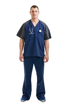 Male nurse in scrubs