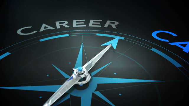 Compass pointing to career