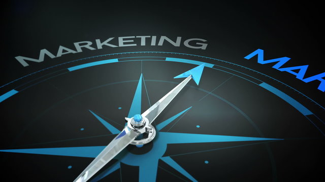 Compass pointing to marketing
