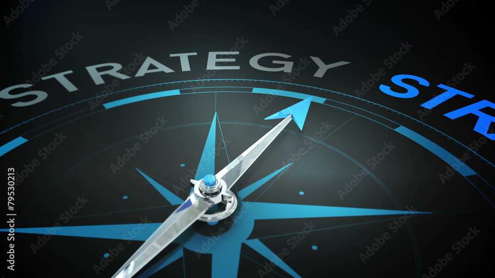 Poster compass pointing to strategy