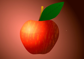 Vector illustration. Apple on a red background.