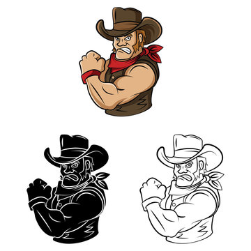 Coloring book Cowboy cartoon character
