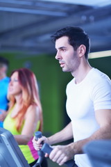 man running on the treadmill