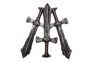 Medieaval swords isolated on the white