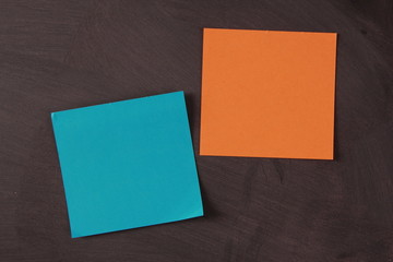 Blank Notes Pasted On Blackboard