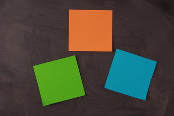 Blank Notes Pasted On Blackboard