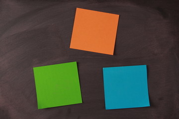 Blank Notes Pasted On Blackboard