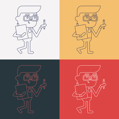 Character illustration design. Businessman writing cartoon,eps