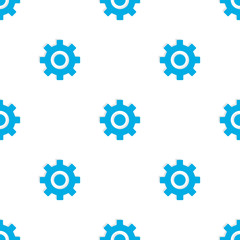 Seamless pattern with blue gears