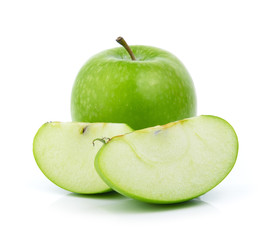 green apple on white background