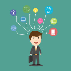 Vector of businessman internet of things .comcept