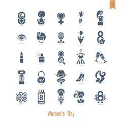 Womans Day Icon Set