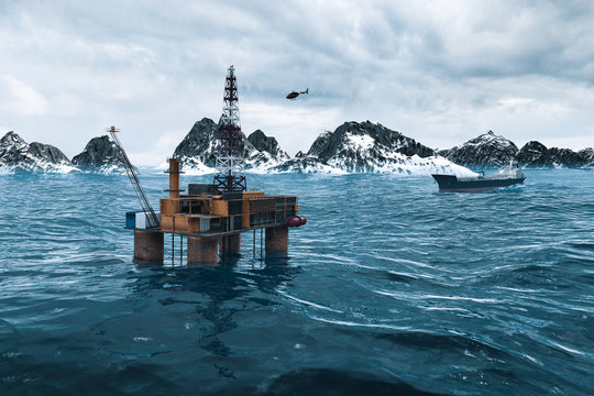 Oil platform on sea