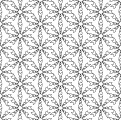 Black and white geometric seamless pattern, abstract background.