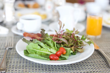 Healthy breakfast salad with vegetables
