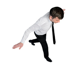 Business man balance walk