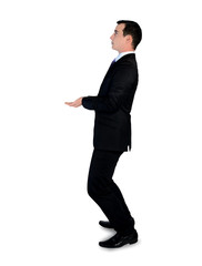 Business man carry something