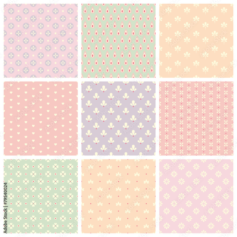 Aufkleber set of seamless patterns