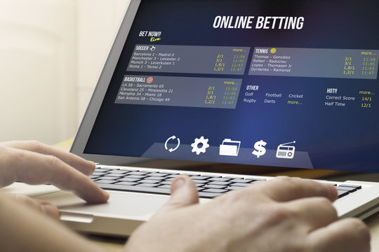 betting online on a laptop