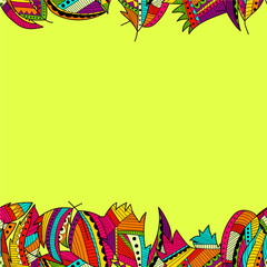 Seamless pattern background with abstract ornaments. Hand draw i