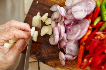 Preparing ingredient to cook
