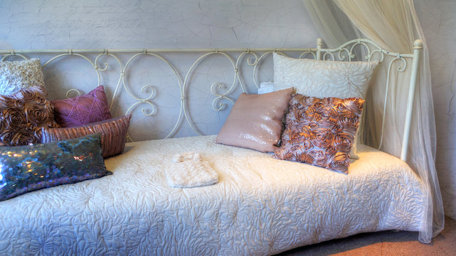 Pretty  pillows on a daybed