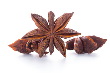 star anise isolated on a white background