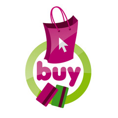 vector logo shopping bag, basket