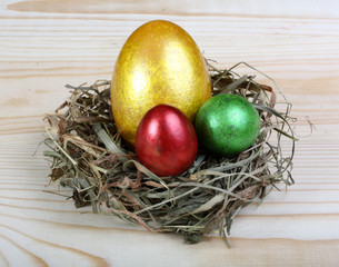 Easter Eggs in a nest