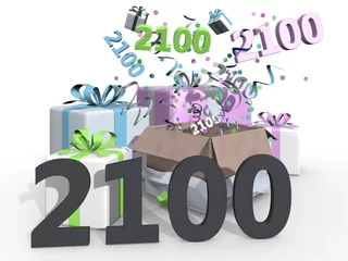 Fotobehang Feest en cadeaus voor nummer 2100 © emieldelange