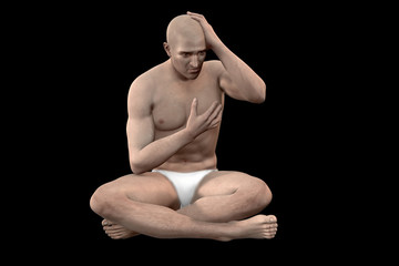 Man clutching his chest in pain.