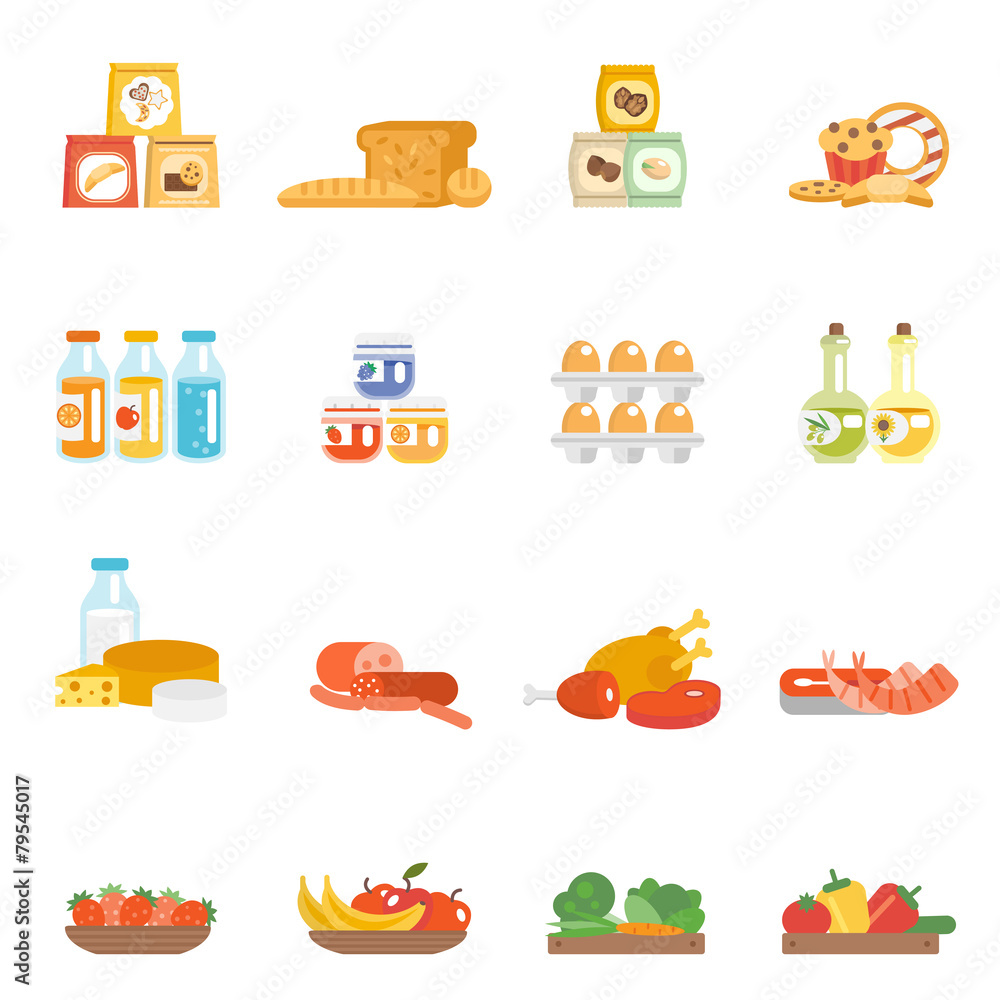 Sticker Supermarket Food Set