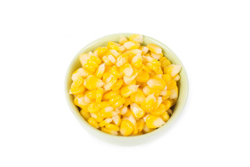 Sweet corn in white bowl ready for eat