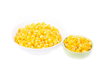 Sweet corn in white bowl ready for eat