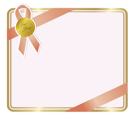 リボン額ピンク