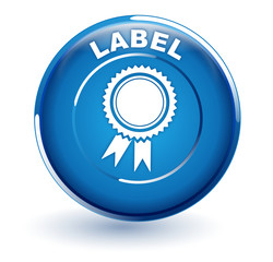 label sur bouton bleu