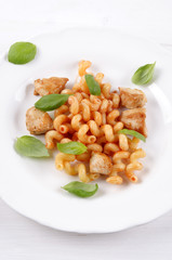 spiral noodles with chicken goulash