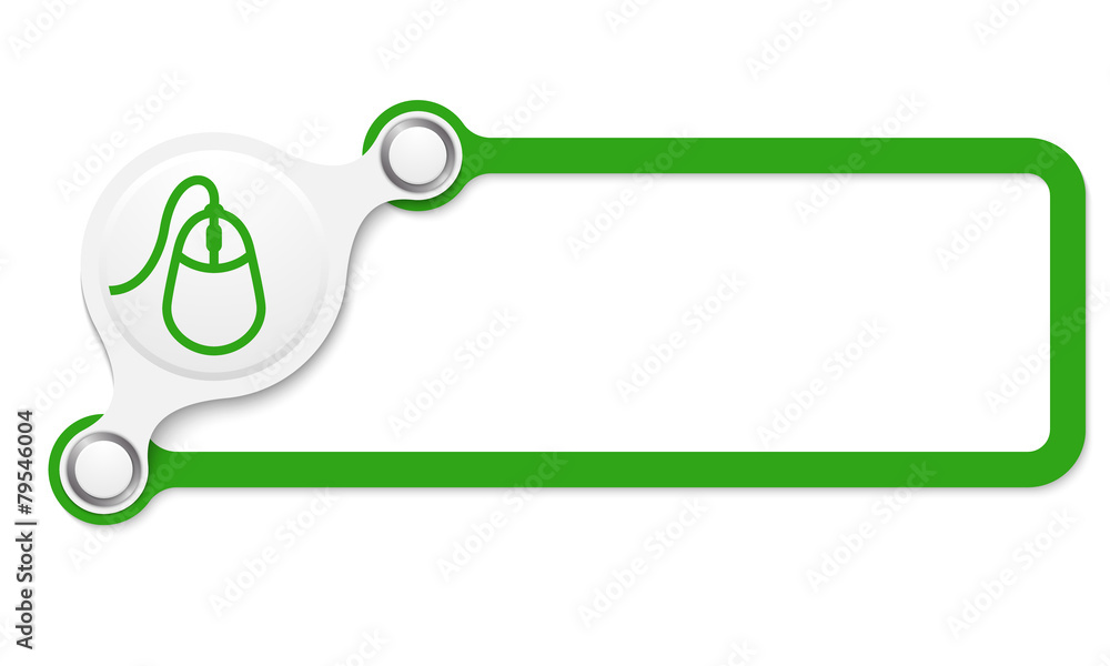 Poster vector green box for your text and mouse icon