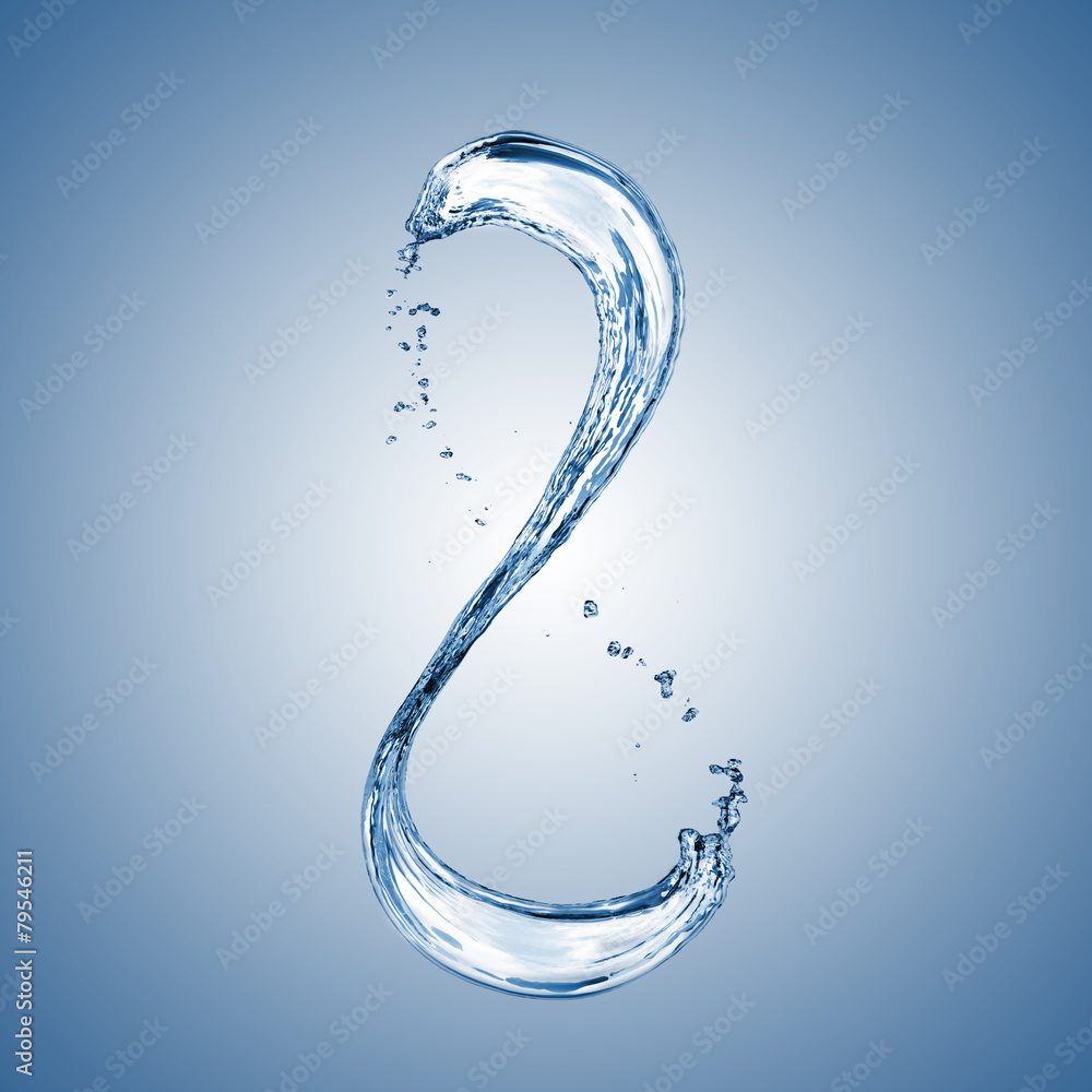 Canvas Prints water splash in shape of number 8 on blue